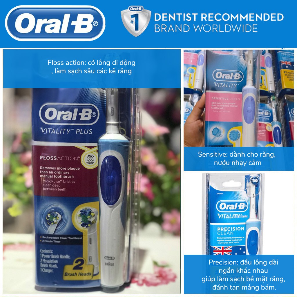 Bàn chải điện 💢FreeShip 💢Bàn chải điện Oral-B Vitality Plus