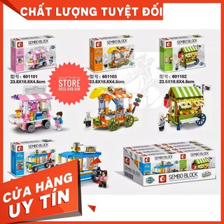 Lego Sembo Block 601101 ~ 601104 Lắp Ráp Cửa Hàng Lưu Động ( 608 Mảnh ) [Luôn Có Sẵn]
