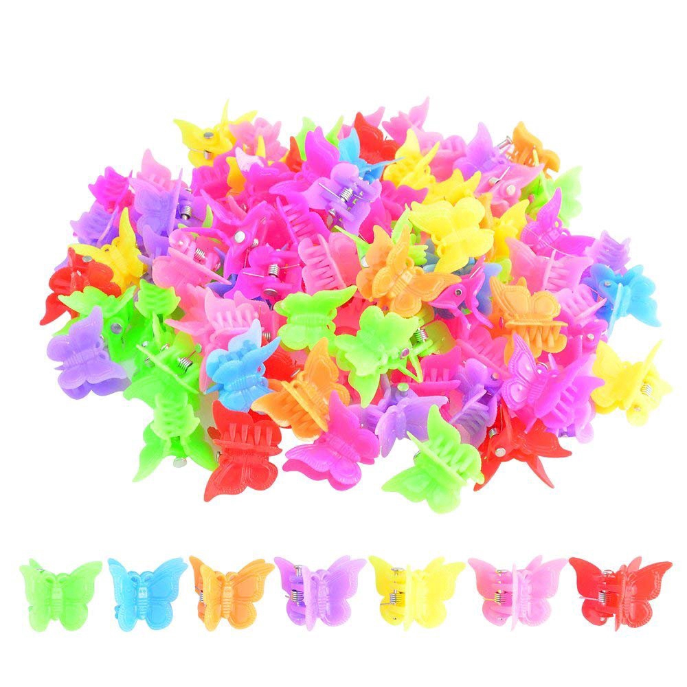 Set 20 kẹp tóc nhựa hình bướm nhỏ cho bé gái