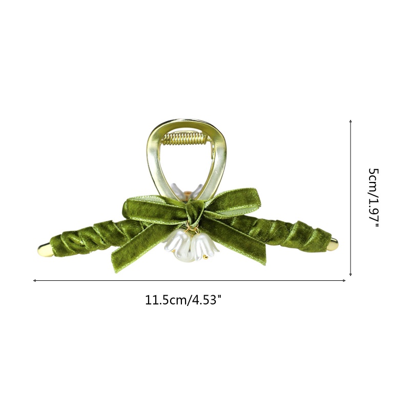 Kẹp Tóc Càng Cua Đính Nơ Hoa Bằng Hợp Kim Tinh Tế Chống Trượt