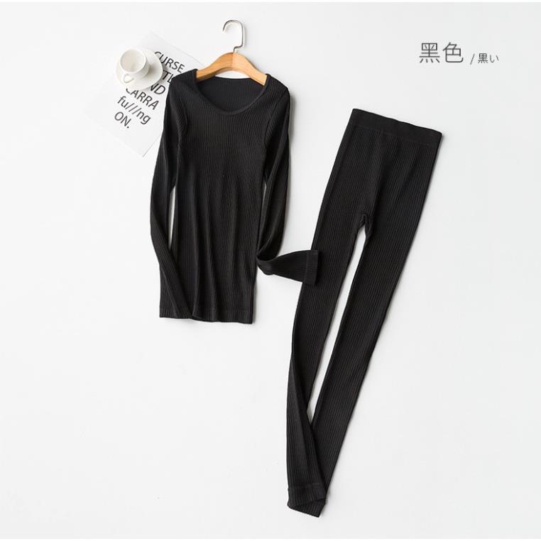 Bộ Len Tăm Giữ Nhiệt Thu Đông Mặc Nhà, Ngủ Siêu Xinh, Co Giãn Ôm Dáng, Dành Cho Nữ  - LADY