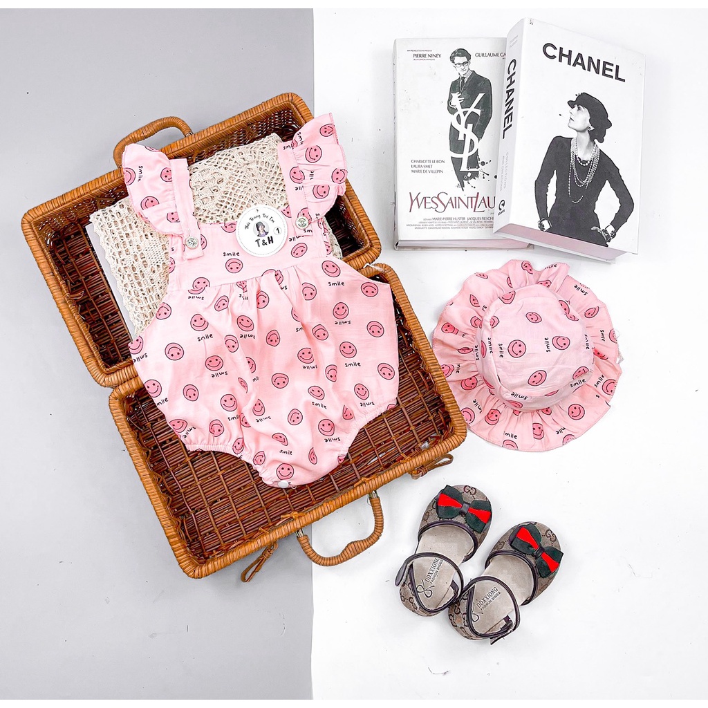 Set body cánh tiên mặt cười kèm mũ đội đầu XHN943