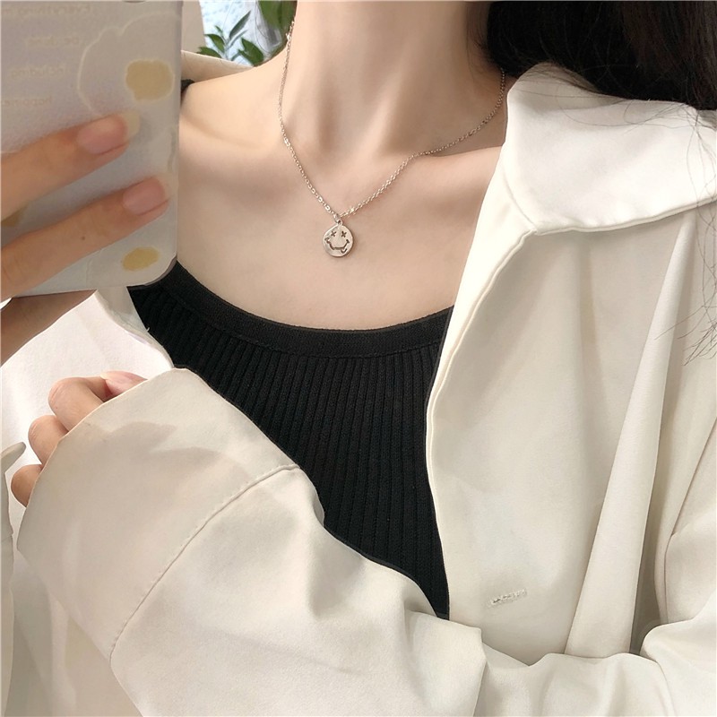 Dây Chuyền Hình Mặt Cười Phong Cách Hàn Quốc