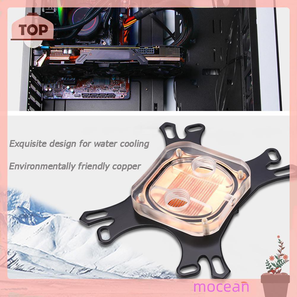 Mocean CPU Water Block Water Cooler Computer Cooling Radiator for Intel AMD+Screws