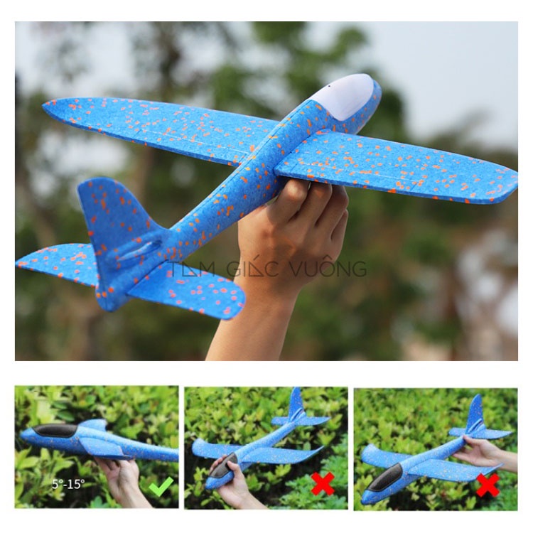 MÁY BAY Phi Tay Bằng Xốp - Đồ Chơi Cho Bé Ném Tay Vận Động Ngoài Trời