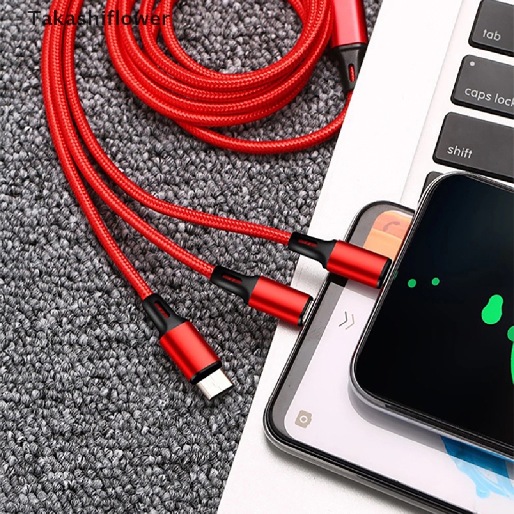 Cáp Sạc Nhanh Takashiflower / 2.4A / 5A 3 Trong 1 Cho Xiaomi