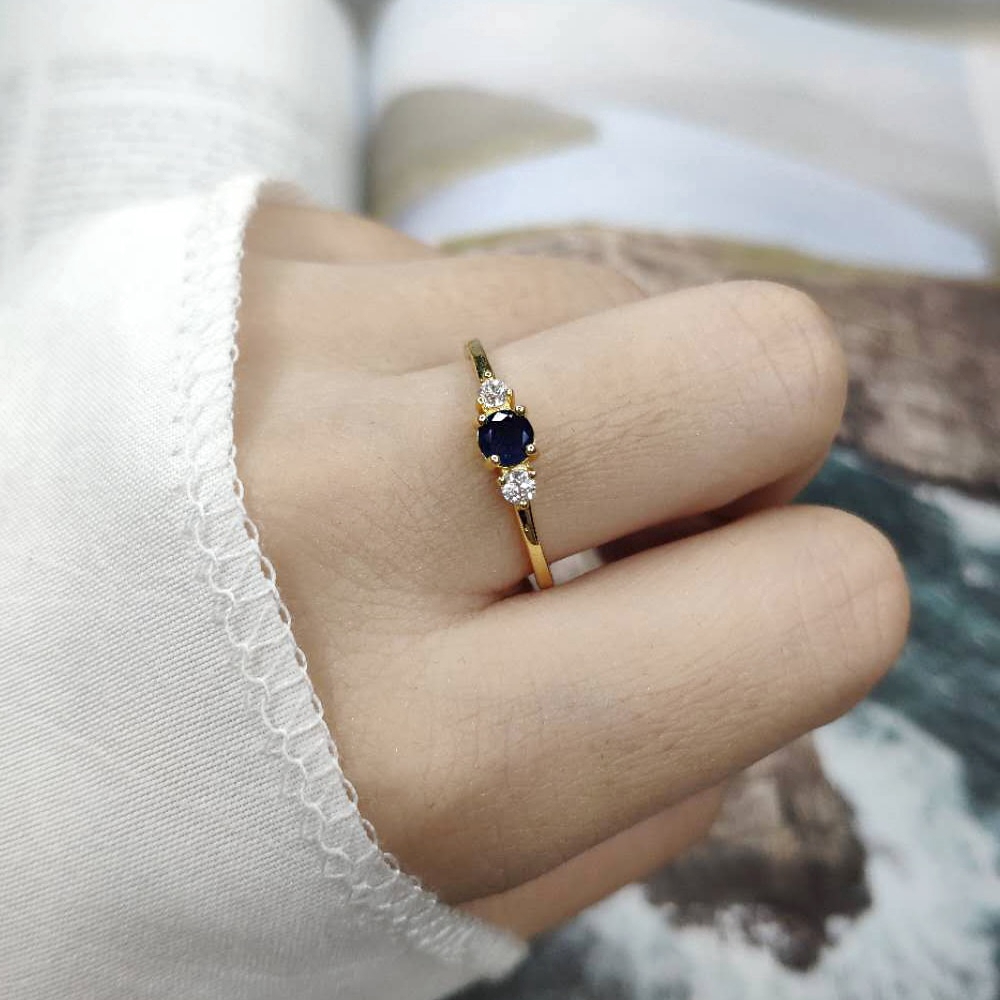 ZHOUYANG Slim cưới Nhẫn Đối với phụ nữ tinh tế Cubic Zirconia Ánh sáng vàng Màu Proposal ngón đeo nhẫn quà tặng trang sức R872