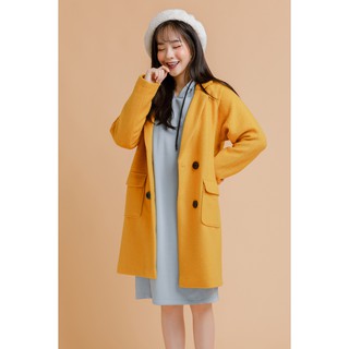 Áo khoác dạ nữ cổ bẻ - 92Wear
