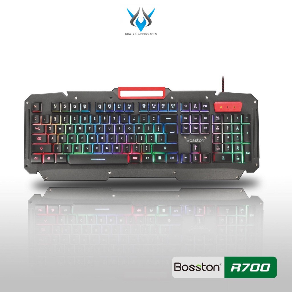 Bàn phím chuyên game Bosston R700 Led đa màu, Anti Ghosting 19 phím (Đen)