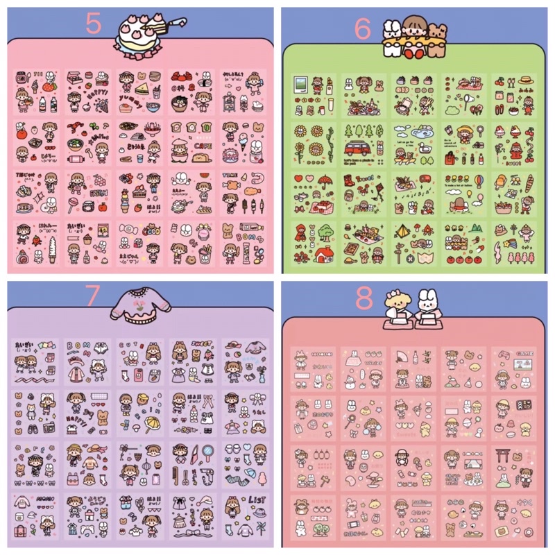 Hộp 240 tờ sticker nhiều chủ đề