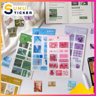 Set Washi Stickers - Một Set 6 tấm - Nhiều màu - Siêu Mỏng - Dán Sổ Siêu Thích
