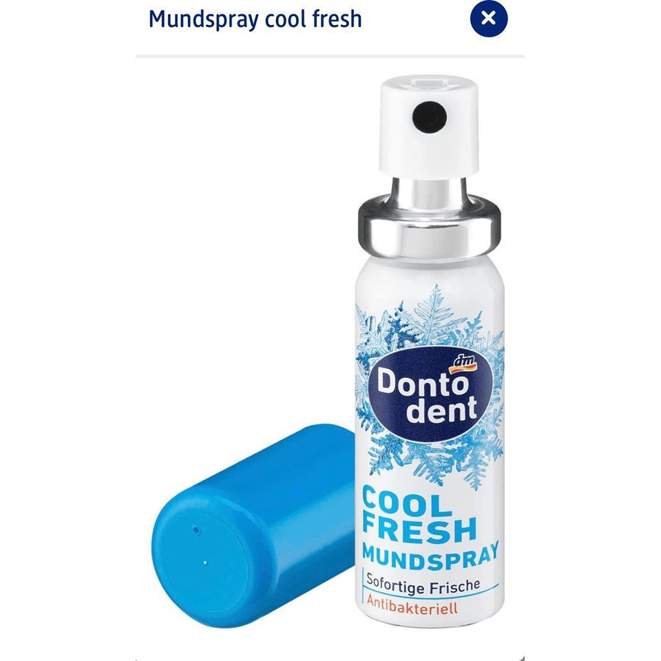 Xịt thơm miệng Dontodent cool fresh 15ml cho hơi thở tự tin tỏa sáng [hàng Đức]