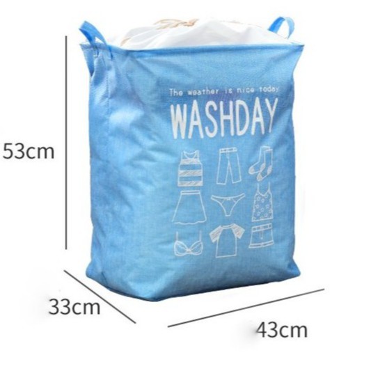 Giỏ Đựng Quần Áo Khung Sắt Dây Rút Washday Size To