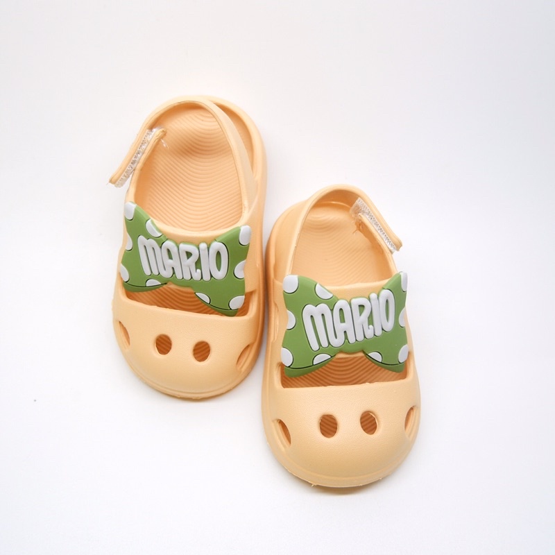 Dép sục sandal Mario cheerful quai dán siêu nhẹ chống trơn trượt cho bé trai bé gái - LunaKids [Ảnh thật]