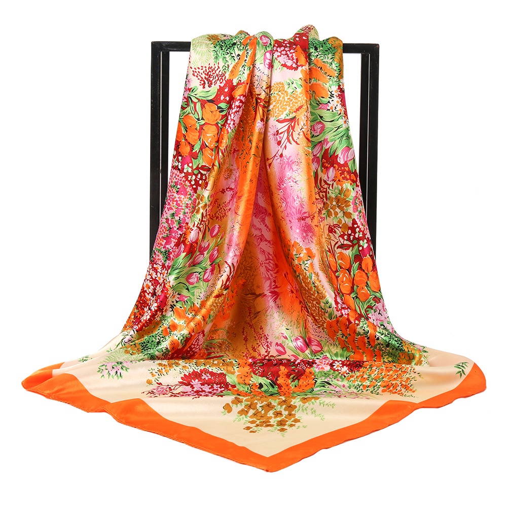Khăn Choàng Satin Vuông 90CM(35.4inch) Thời Trang Dành Cho Nữ WJ1001-75