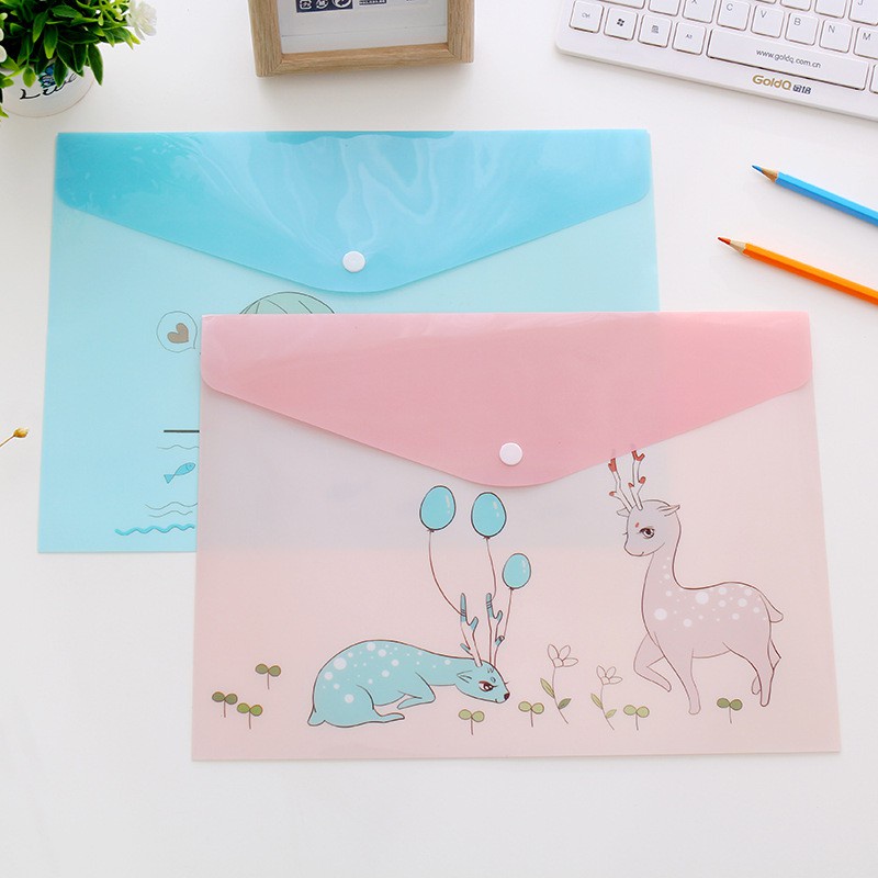 Tập đưng tài liệu dễ thương túi trong tập đựng tài liệu mèo molang hoa lá túi đựng tài liệu A4 clear bag