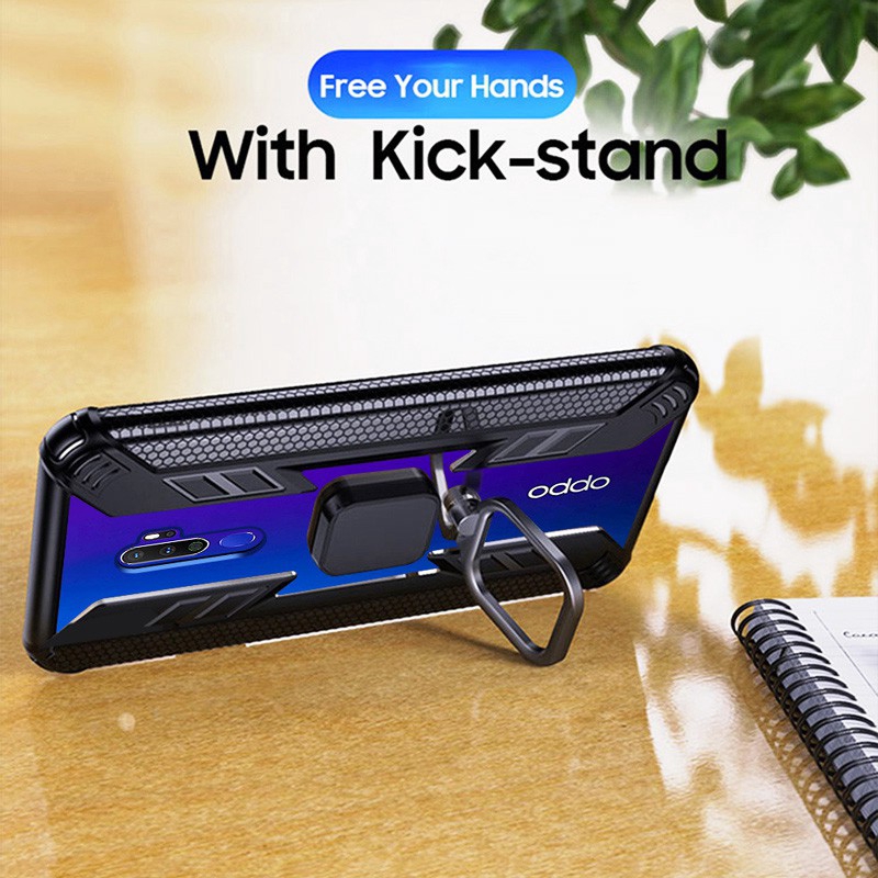 Ốp Điện Thoại Trong Suốt Phối Giá Đỡ Nhẫn Từ Tính Cho OPPO F11 Pro Reno OPPO Find X2 NEO Lite Reno 3 Pro