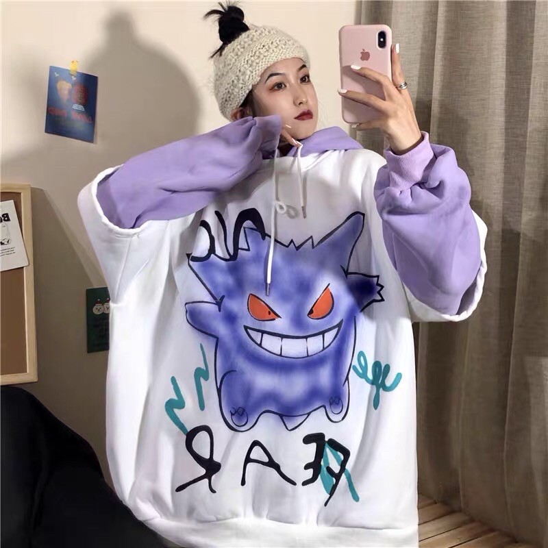 <ORDER-JS/Trương Minh Kỳ>Áo hoodie form rộng hoạ tiết hoạt hình uluzzang