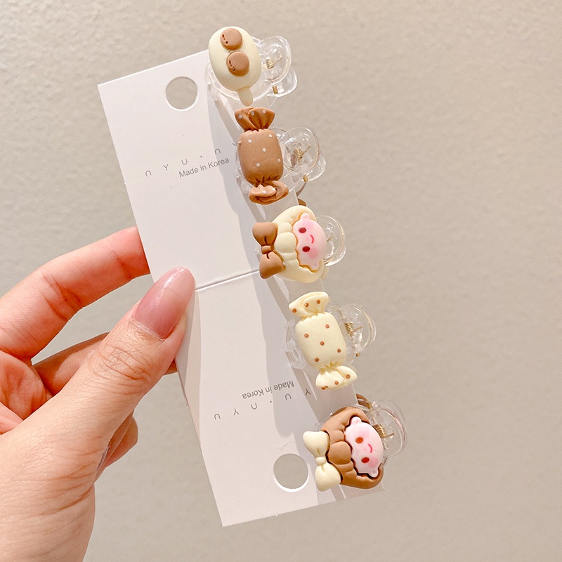 Bộ Kẹp Tóc Cỡ Nhỏ Họa Tiết Hoạt Hình Phong Cách Hàn Quốc Thời Trang Mùa Hè Cao Cấp Cho Nữ