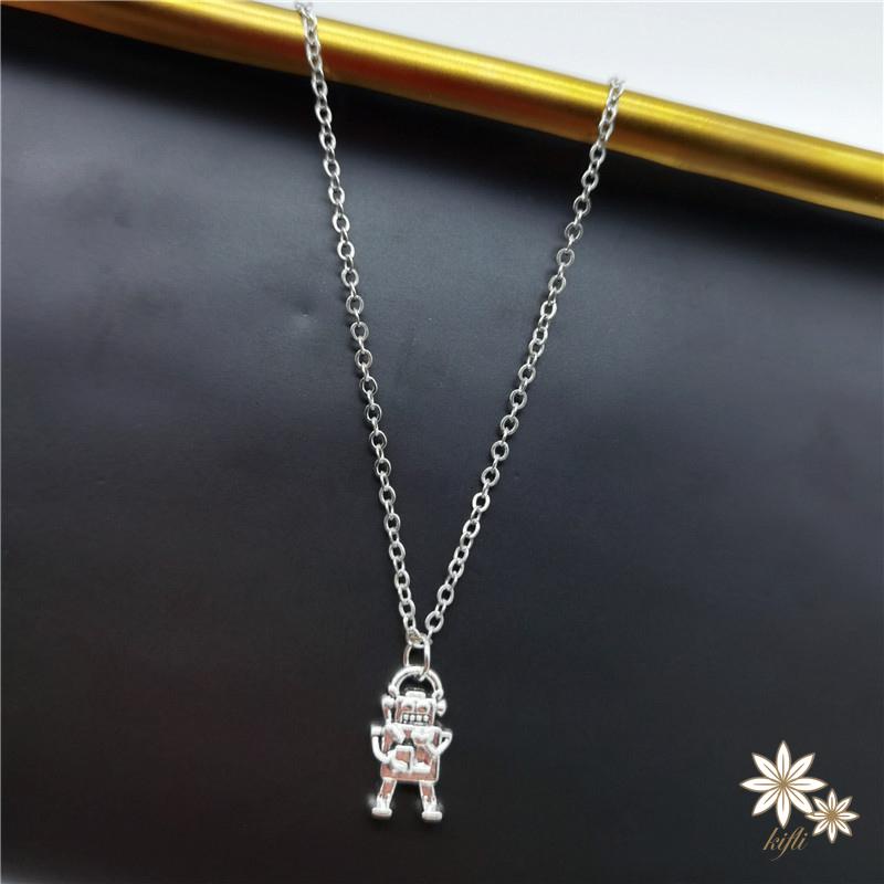 Vòng cổ mặt dây hình robot mini dễ thương phong cách hiphop thời trang