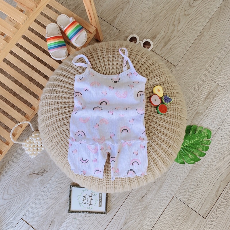 (KHAI TRƯƠNG BÁN GIÁ XƯỞNG + ẢNH THẬT) Đồ bộ bé gái, bộ dây đùi cotton dệt mát mùa hè size từ 8kg -25kg