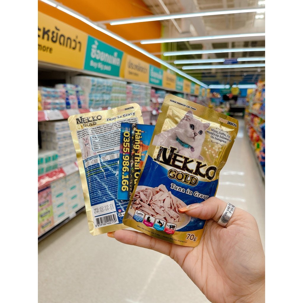 [Mã PET50 giảm 10% - tối đa 50K đơn 250K] Pate Nekko Gold ⚡BẢN SIÊU CẤP ⚡Nekko Gold super premium cat food Pouch 70g