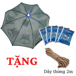 Lồng/Lưới Đánh Bắt Cá Bát Quái 8 Ô/Cửa + 5 Túi Mồi