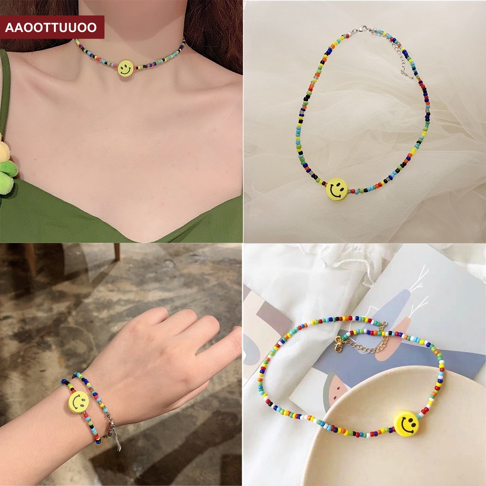 vòng cổ Mặt Đá Nhiều Màu Sắc Phong Cách Bohemian