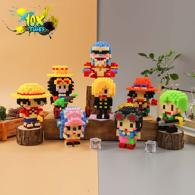 mô hình lắp ráp nano 3D One Piece - Luffy - đảo hải tặc dễ thương, lắp ráp sáng tạo nhân vật hoạt hình 10xtimes