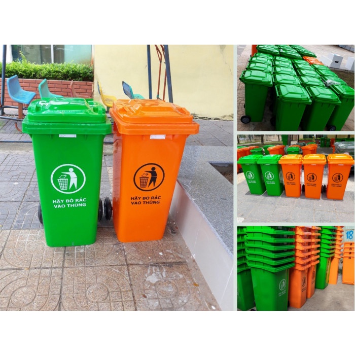 Thùng rác công nghiệp 120L bánh xe Huy Thành