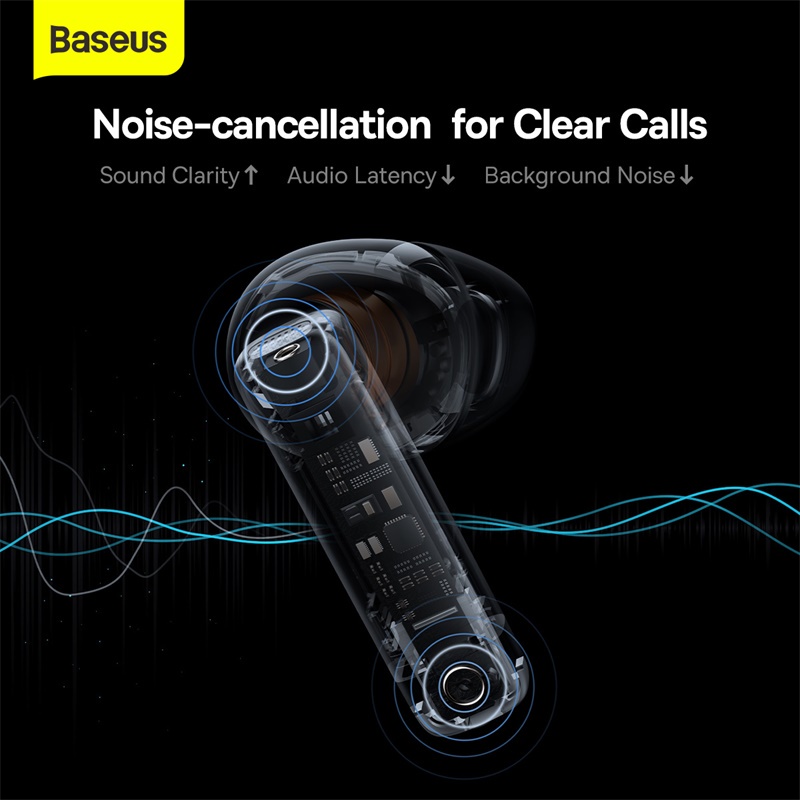 Tai Nghe True Wireless Baseus Bowie E9 Thể Thao Chống Ồn Bluetooth 5.3