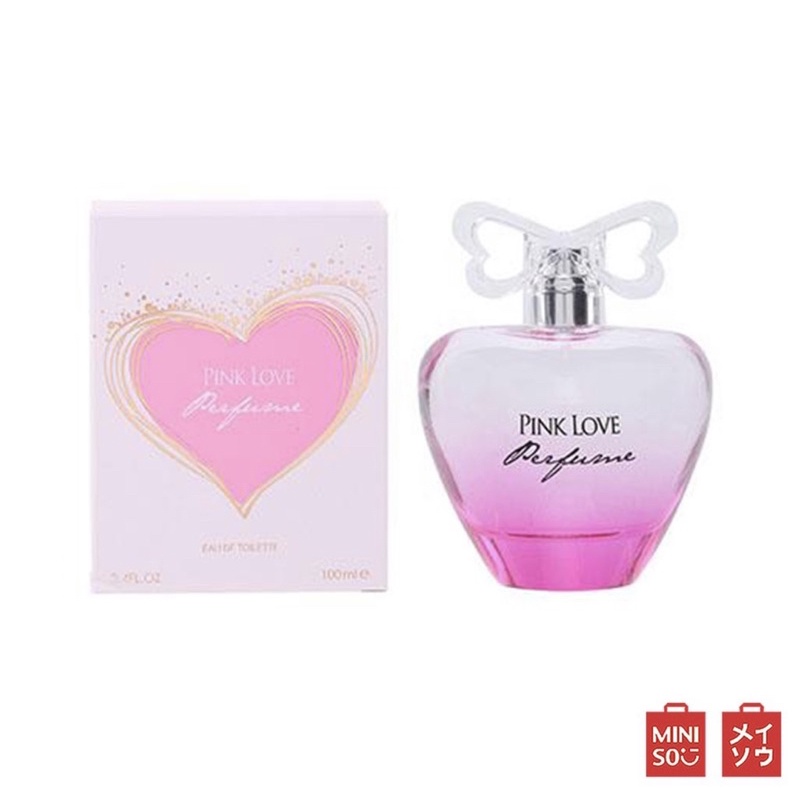 MINISO Pink Love Perfume Japan:Nước hoa tình yêu mầu Hồng,Hương thơm quyến rũ,lưu hương lâu,lọ to 100ml