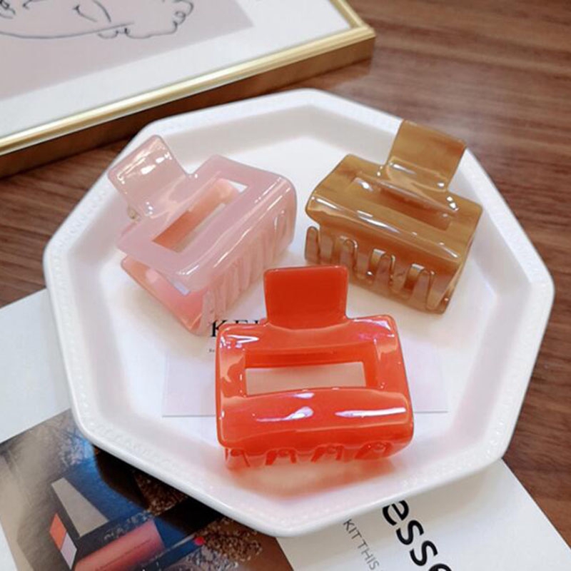 INS Korea Acrylic Hair Claw Square Clip Hairpin Phụ kiện tóc cho phụ nữ (Hairclips)