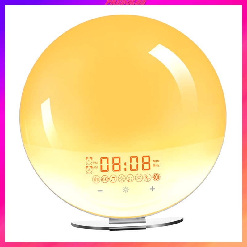 (Predolo2) Đồng Hồ Báo Thức Có Đèn Báo Thức Fm Radio Cho Phòng Ngủ