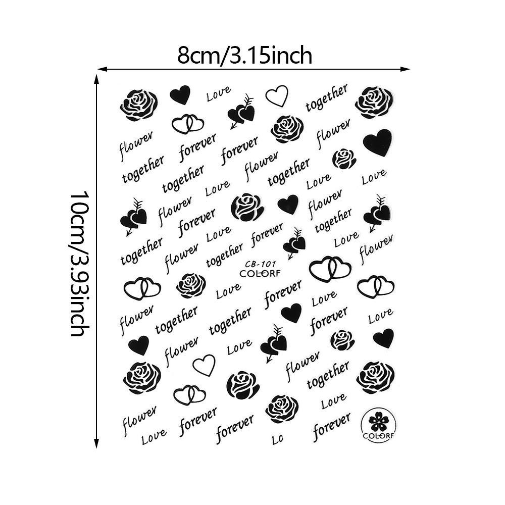 Miếng Dán Trang Trí Móng Tay Màu Đen DIY Thời Trang