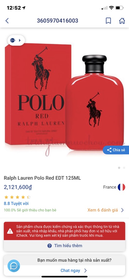 Nước hoa nam Ralp Lauren Polo Red 125ml