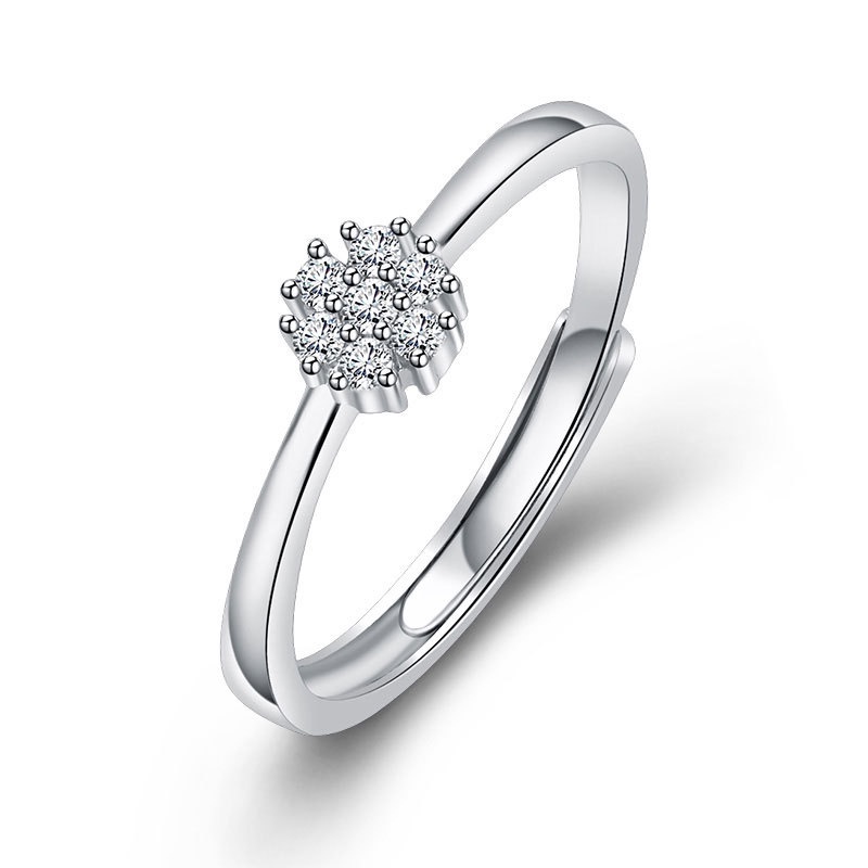 Nhẫn Hở Mạ Vàng Hồng 18K Đính Đá Zircon Có Thể Điều Chỉnh