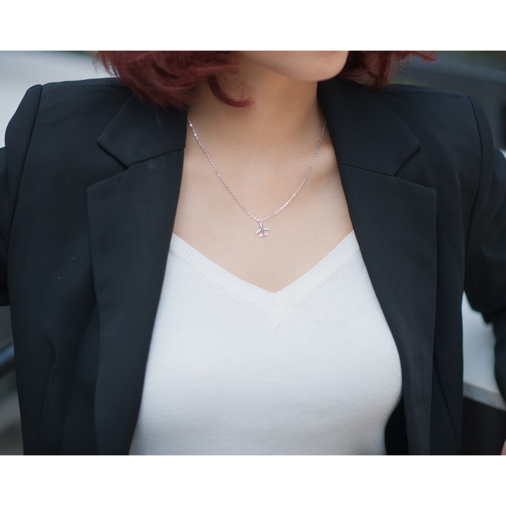 Dây Chuyền Bạc Nữ S925 CaoBac Silver Họa Tiết Máy Bay Phong Cách Trẻ Trung Năng Động Quà Tặng Bạn Gái