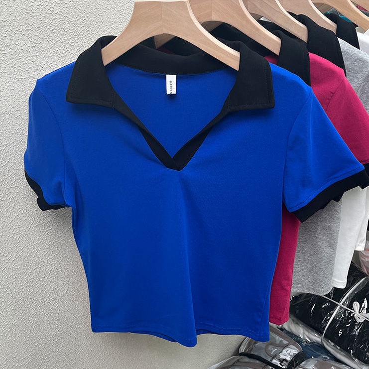 Áo thun polo ngắn Millidr tay ngắn cổ chữ V tùy chỉnh thời trang cho nữ