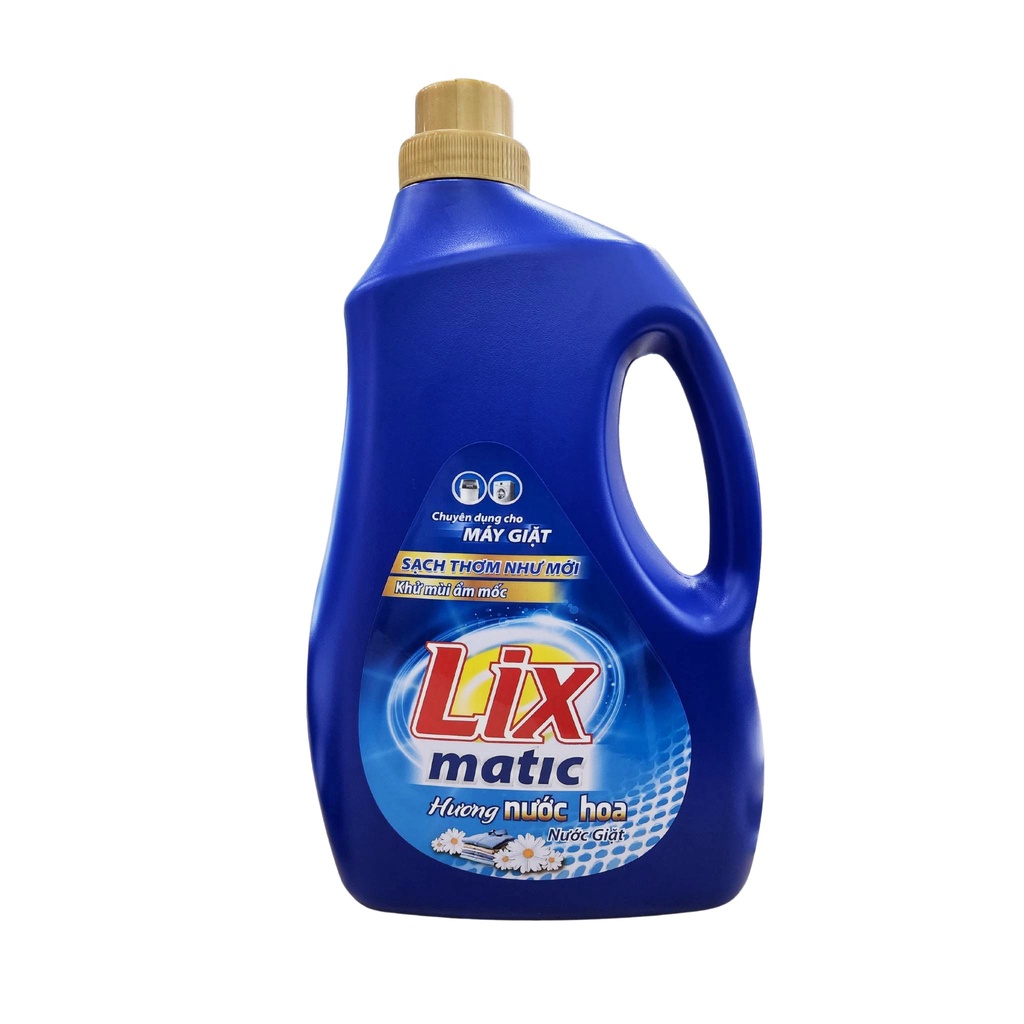 Nước giặt Lix Matic hương nước hoa chai 3.6kg NGM40 giặt tẩy đánh bay vết bẩn cứng đầu, giặt cửa trước - Lixco Việt Nam