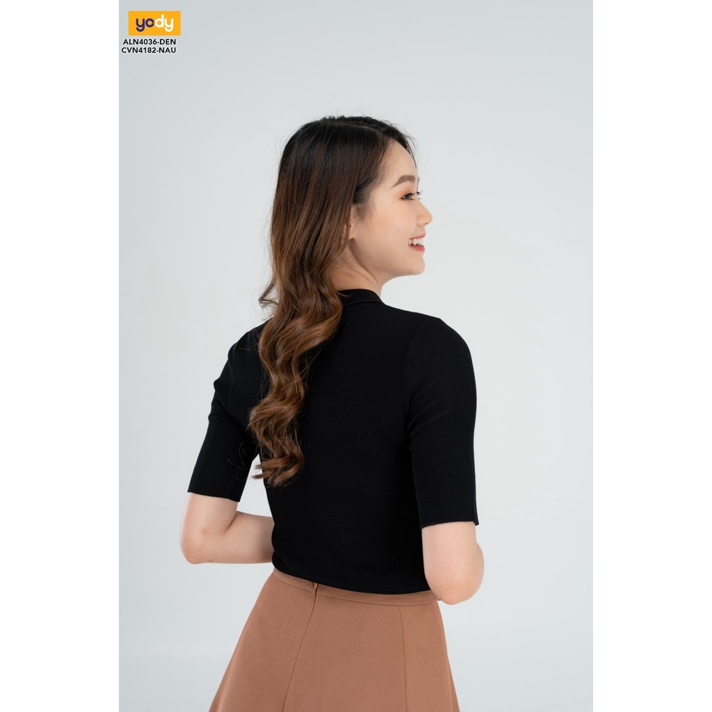 Áo len nữ YODY có cổ polo kiểu tay lỡ co giãn giữ form ALN4036 | BigBuy360 - bigbuy360.vn