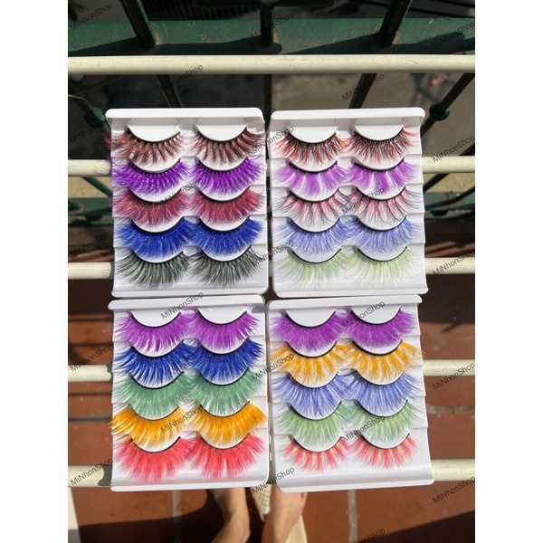 SET 5 cặp LÔNG MI GIẢ ẤN TƯỢNG cho hoá trang, cosplay, trang điểm chuyên nghiệp Hàng Có Sẵn tại MiNhonShop