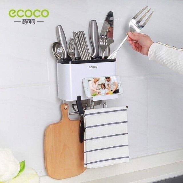 Hộp Đựng Đũa Cao Cấp Treo Tường ECOCO- Kệ Để Đồ Đa Năng