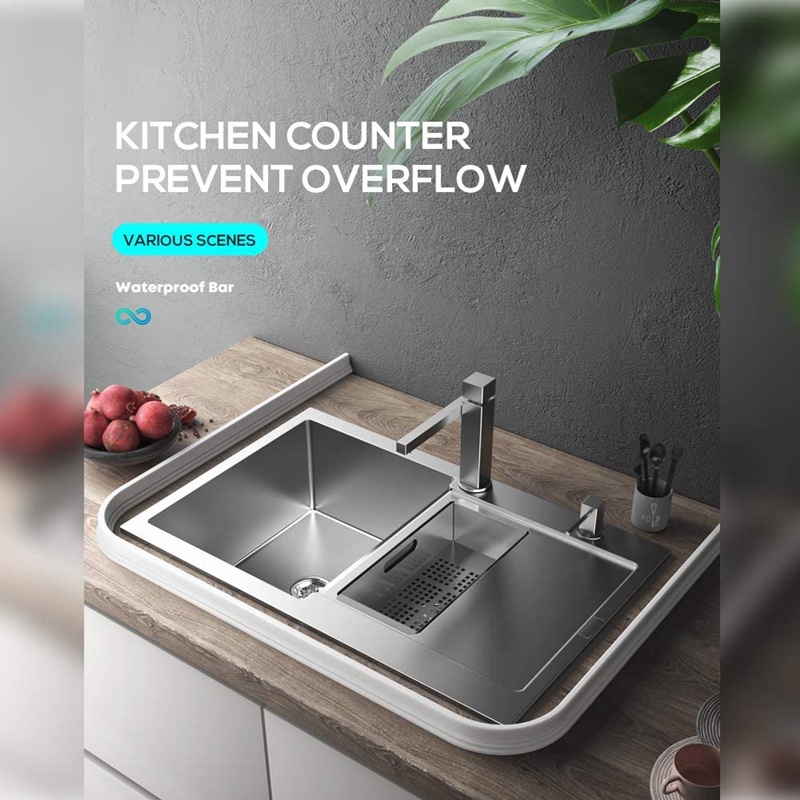 A-LIFE Dải Viền Chắn Nước Chiều Cao 5cm Linh Hoạt Chống Thấm Nước Cho Nhà Bếp Nhà Tắm
