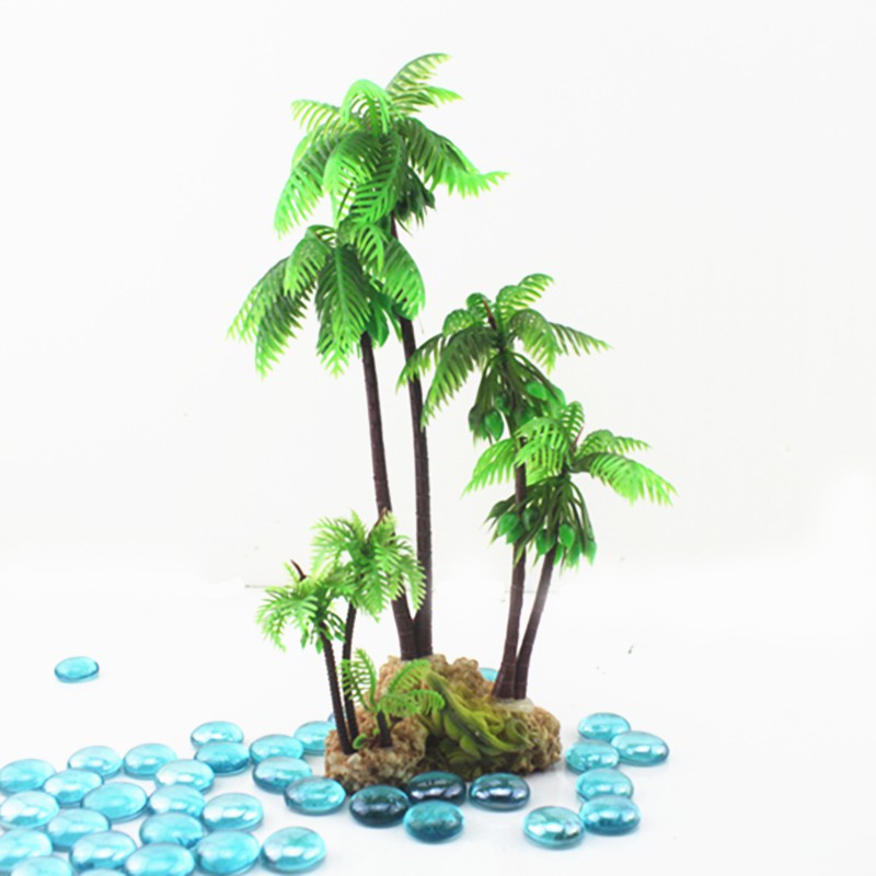Mô phỏng cỏ nhựa cây nước giả cây nước mô phỏng cây nước bể cá cảnh cây nước trang trí tiểu cảnh cây dừa nhỏ