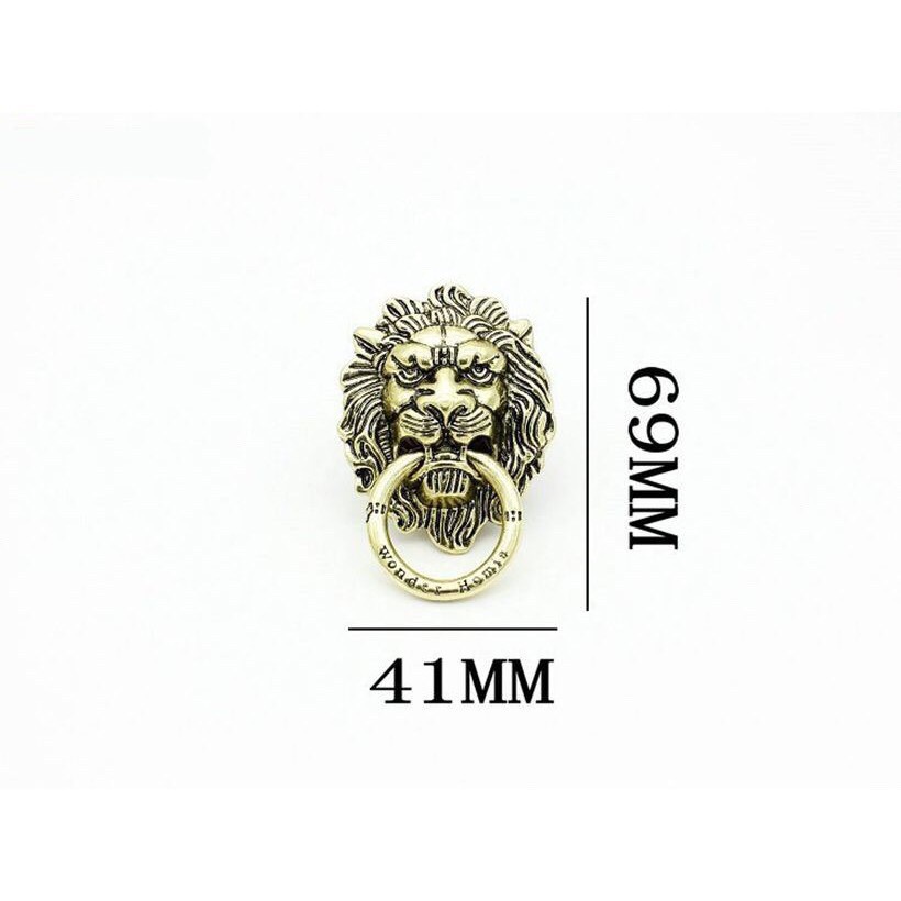 Nhẫn Đỡ Điện Thoại Bằng Đồng Hình Đầu Sư Tử Phong Cách retro Cho iphone samsung huawei xiaomi oppo Giá Đỡ