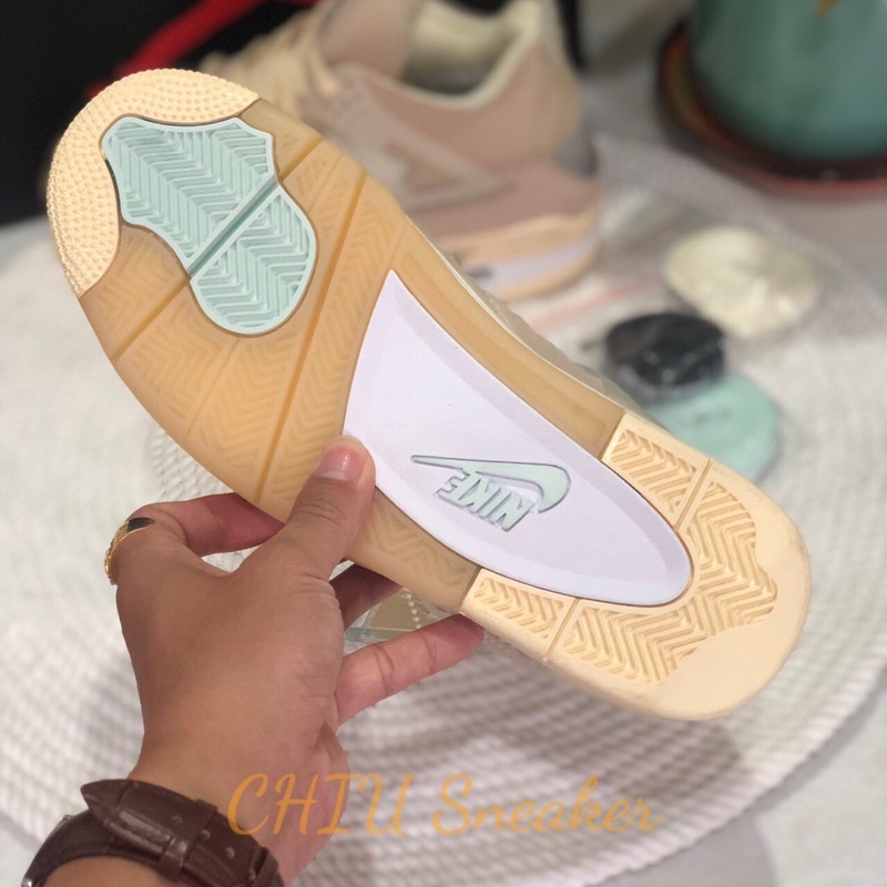 Giày Sneaker nam nữ tăng chiều cao Air Jordan 4 “ off white “ Sail cao cấp giày thể thao nam nữ Jd4