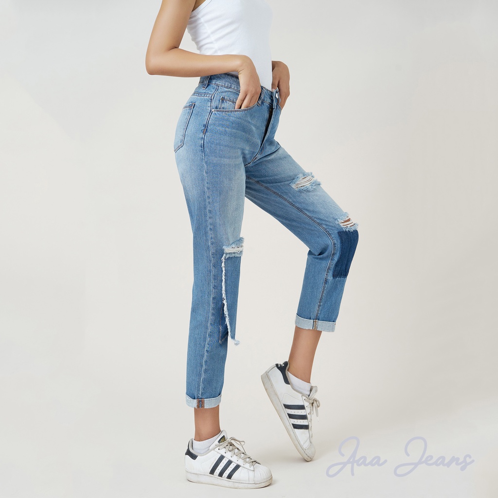 Quần Jean Nữ Boyfriend Lưng Cao Aaa Jeans