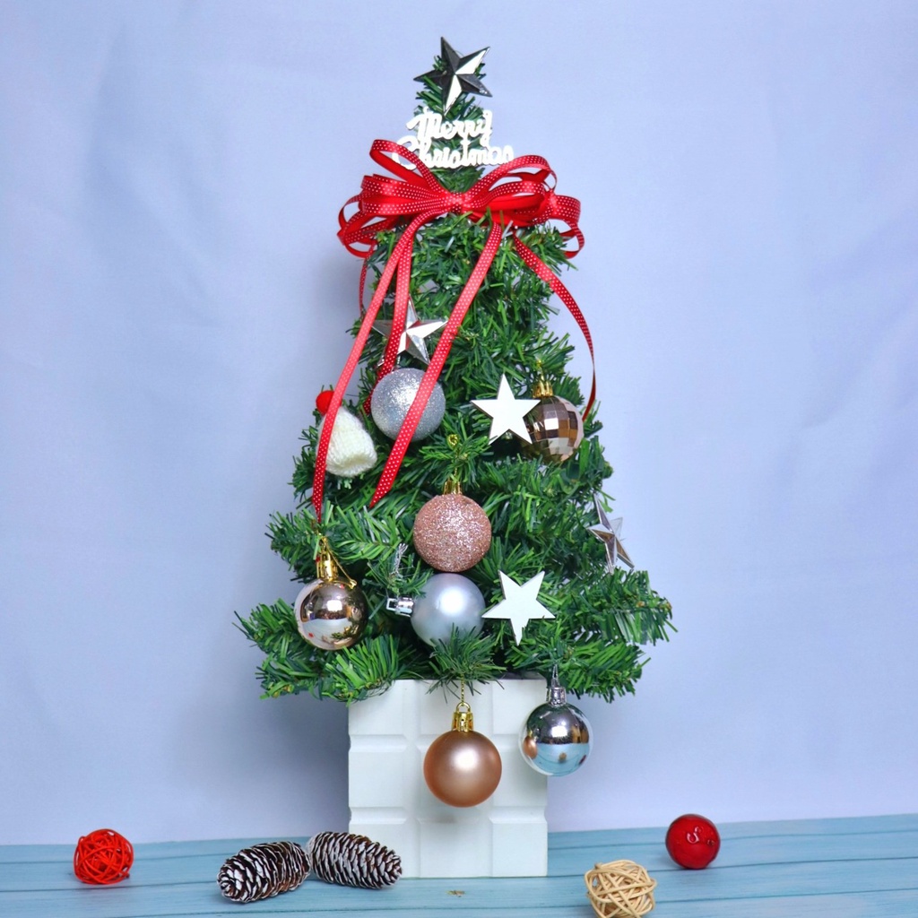 Cây Thông Nhí Để Bàn TL06 KÈM ĐÈN Trang Trí Giáng Sinh