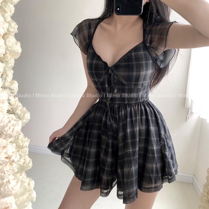 Jump lưới kẻ cảo đen